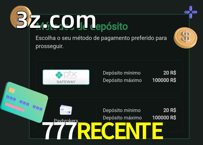 O cassino 777RECENTEbet oferece uma grande variedade de métodos de pagamento